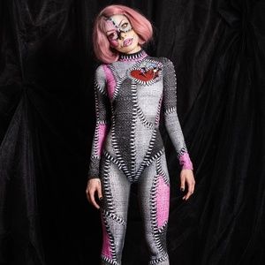 Devil Walking Voodoo Doll Women's Bodysuit Hallow… - image 1